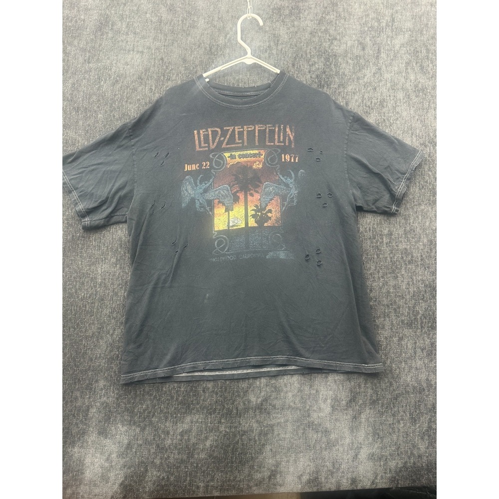 Led Zeppelin In Concert 22 June 1977 California T Shirt Mens Large Gray Graphic